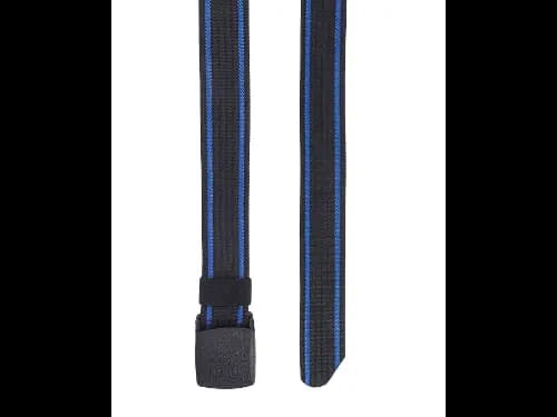 Men Striped Webbed Wide Belt with Flap Buckle Closure (4)