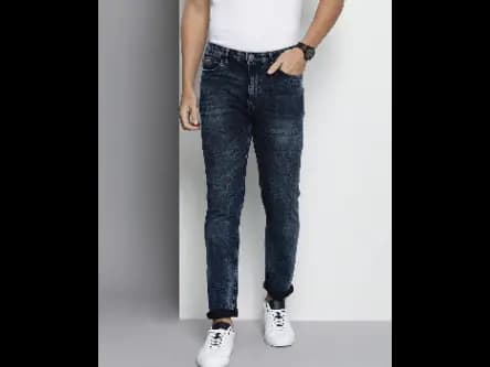 Heavy-Wash Slim Fit Jeans