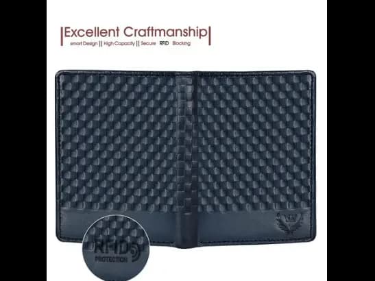 Checked Genuine Leather Bi-Fold Wallet (3)