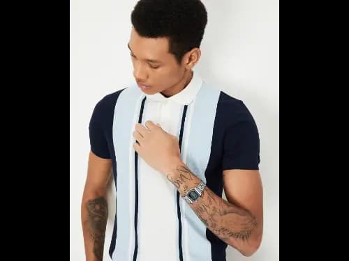 Men Colourblock Slim Fit Polo T-Shirt (3)