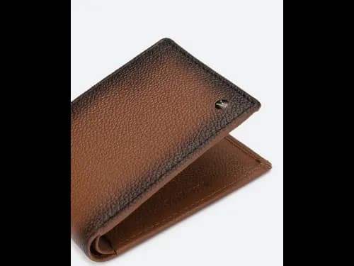 Bi-Fold Wallet with Burnish Effect