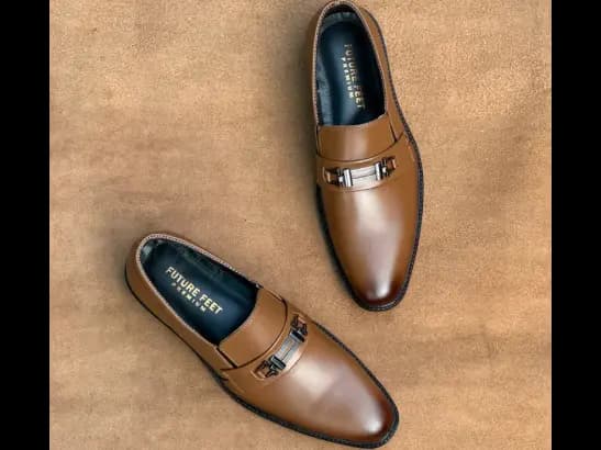 Men’s Two-Tone Tan Cow Leather Slip-on Shoe