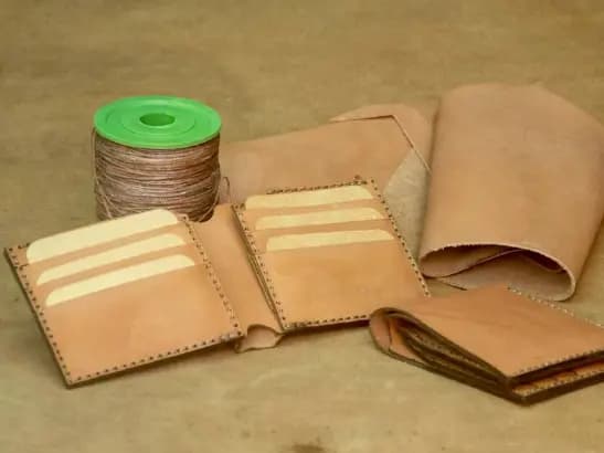 Pure Goat Leather Camel Brown Bi-Fold Wallet (2)