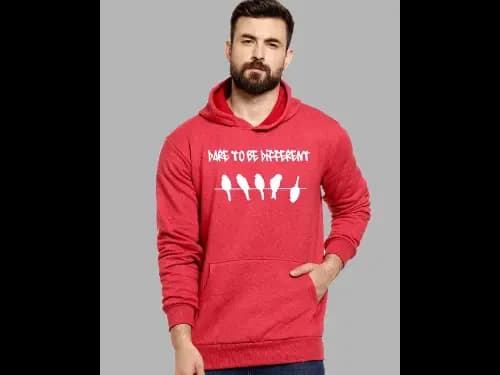 Typographic Print Hoodie with Kangaroo Pocket