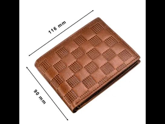 Checked Genuine Leather Bi-Fold Wallet (4)