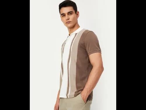 Men Striped Slim Fit Polo T-Shirt