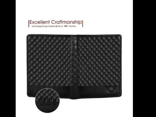 Checked Genuine Leather Bi-Fold Wallet (2)