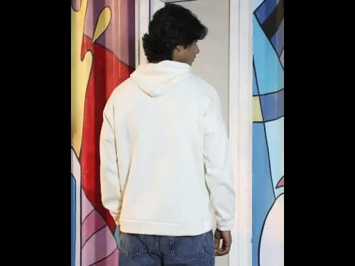 Men Regular Fit Hooded Sweatshirt with Drawstring (4)