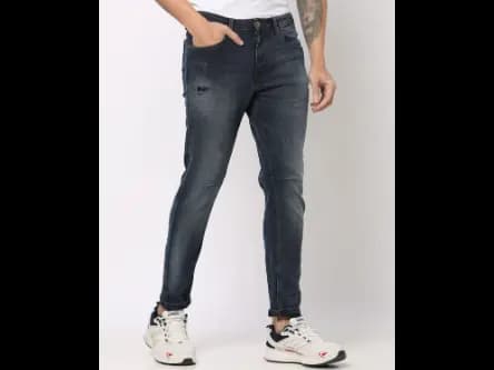 Lightly Washed & Distressed Relaxed Fit Jeans