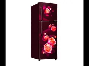 Haier 240L No Frost Double Door Inverter Refrigerator - Red Rose Floral