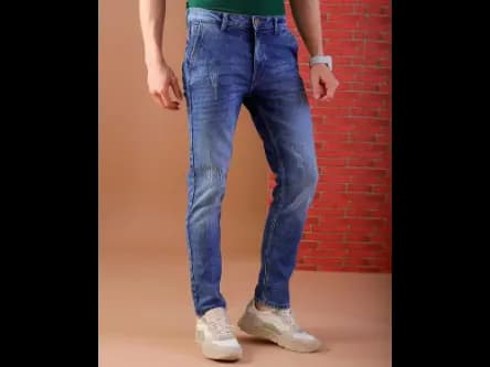 Lightly Distressed Slim Fit Jeans