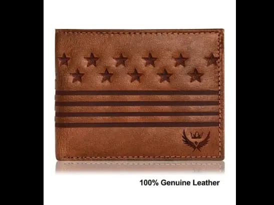 Embossed Genuine Leather Bi-Fold Wallet (2)