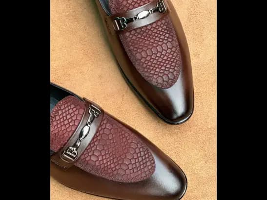 Men’s Dark Ruby Cow Leather Croc Loafer (4)