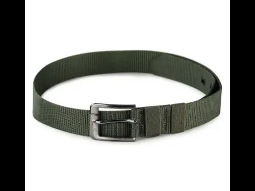 Men Webbed Wide Belt with Pin-Buckle Closure