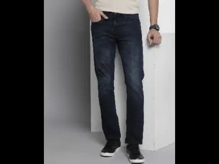 Lightly Washed Straight Fit Jeans