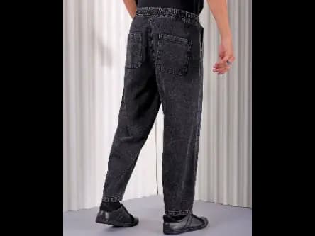 Men Mid-Wash Barrel Loose Fit Jeans (2)