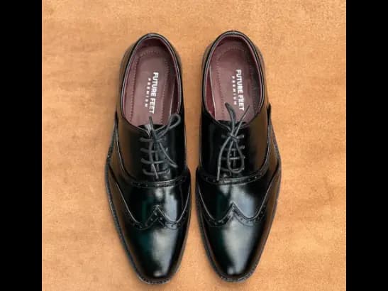 Men’s Gloss Black Cow Leather Oxford Brogue Shoe (3)