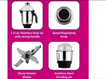 Abans 4 IN 1 Mixer Grinder 750W - Platinum (2)