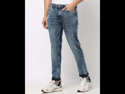 Acid Heavily Washed Slim Fit Jeans