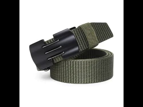 Men Wide Belt with Auto-Lock Buckle Closure