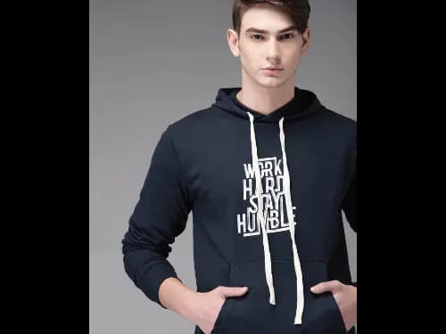 Typographic Print Hooded Sweatshirt