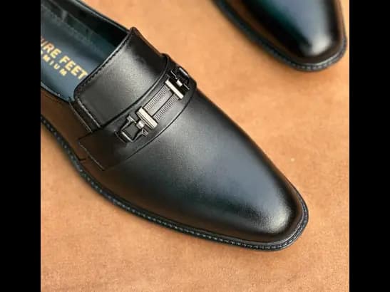 Men’s Jet Black Cow Leather Slip-on Shoe (4)