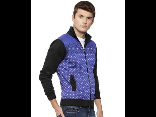 Graphic Print Zip-Front Sweatshirt with Insert Pockets (2)
