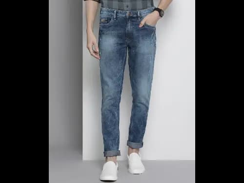 Acid Heavily Washed Slim Fit Jeans