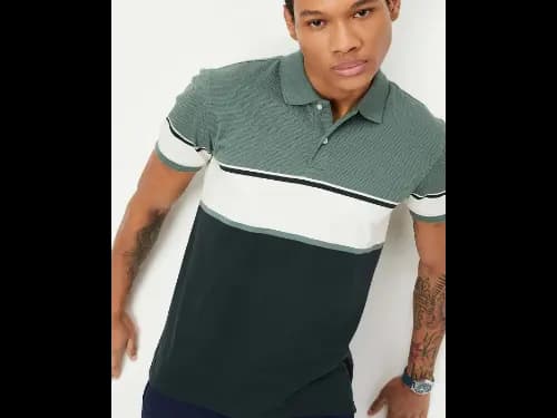 Men Striped Regular Fit Polo T-Shirt