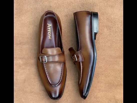Men’s Two-tone Tan Cow Leather Strap Loafer (2)