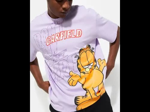URB_N Men Oversized Garfield Printed T-Shirt