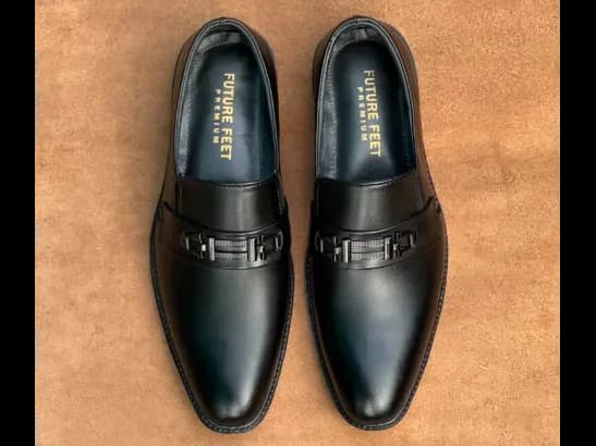 Men’s Jet Black Cow Leather Slip-on Shoe
