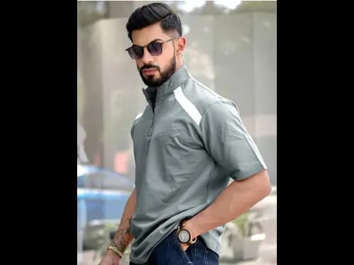 Men Henley Neck Pockets T-shirt (2)