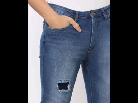 Lightly Washed Distressed Straight Fit Jeans (3)