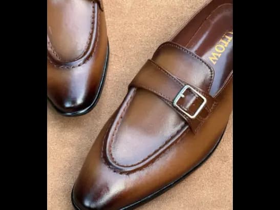Men’s Two-tone Tan Cow Leather Strap Loafer (3)
