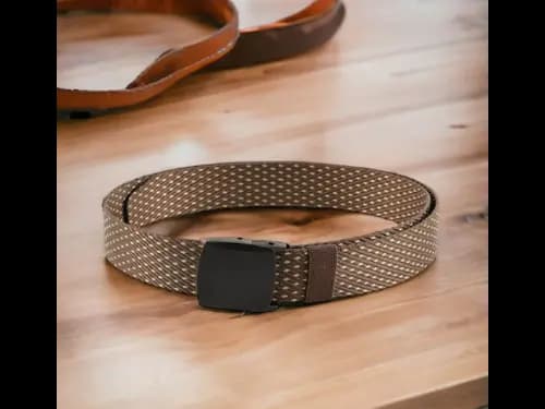 Men Wide Belt with Auto-Lock Buckle Closure