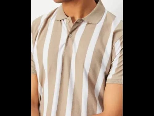Striped Polo Collar T-shirt (3)