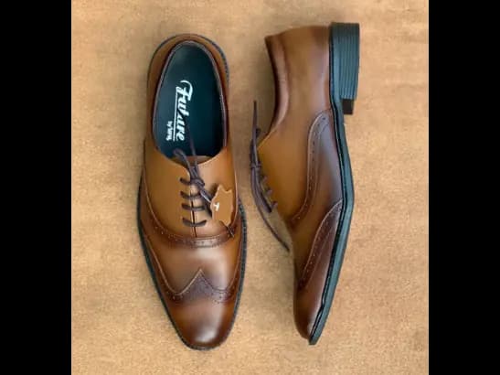 Men’s Two-tone Tan Cow Leather Oxford Sho (2)