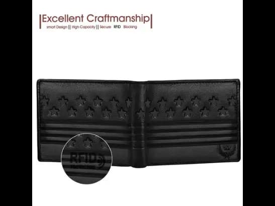 Embossed Genuine Leather Bi-Fold Wallet (3)
