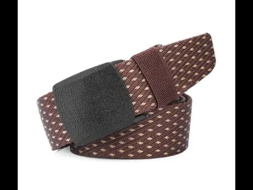 Men Webbed Wide Belt with Flap Buckle Closure