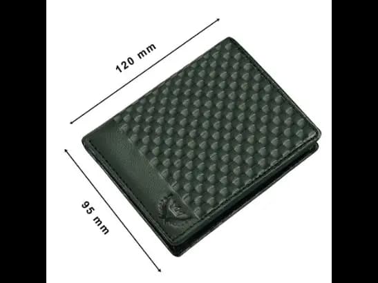 Checked Genuine Leather Bi-Fold Wallet (2)