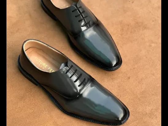 Men’s Metallic Gray Cow Leather Oxford Shoe (2)