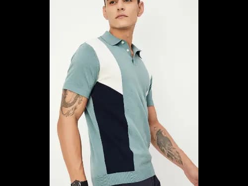 Men Colourblock Regular Fit Polo T-Shirt (2)
