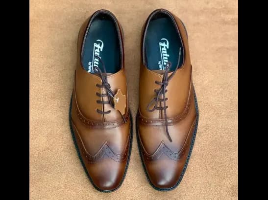 Men’s Two-tone Tan Cow Leather Oxford Sho