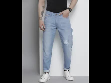 Lightly Washed Distressed Jeans