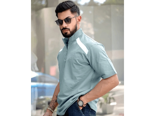 Men Oversized Fit Henley T-Shirt (2)