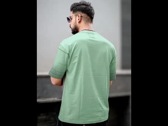 Men Abstract Printed Neck Cotton Oversized Tshirt (4)