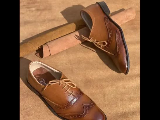 Men’s Oxford Two-Tone Tan Shoe (3)
