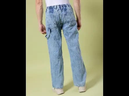 Men Heavily Washed Baggy Fit Jeans (4)
