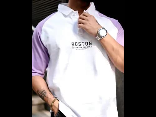 Typographic Print Crew-Neck T-Shirt (2)